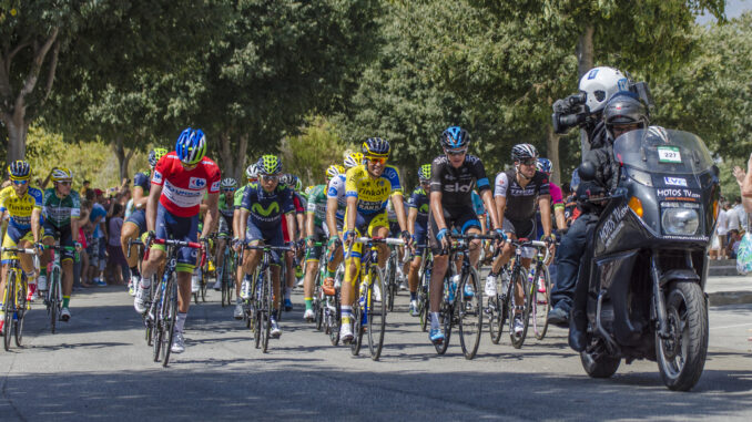 Cyclists Alberto Contador Nairo Quintana and Chris Froome