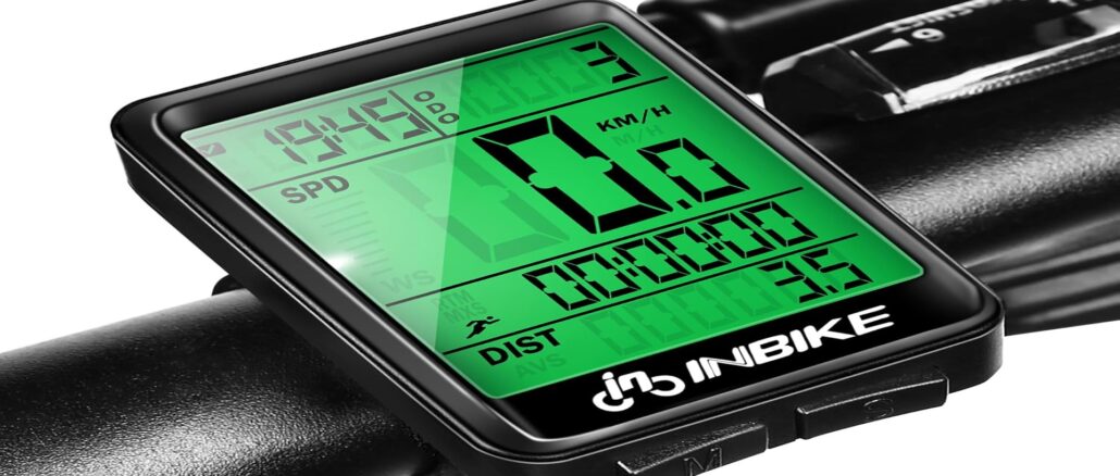 INBIKE Contachilometri Senza Fili Impermeabile per Bici con Schermo Oversize e Retroilluminazione