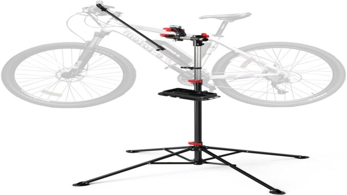 VOUNOT® Cavalletto Bici Pieghevole Telescopico – Supporto Manutenzione Regolabile e Portatile