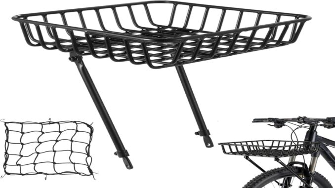 Portapacchi Anteriore in Lega di Alluminio con Cestino per Bici - Leggero e Resistente