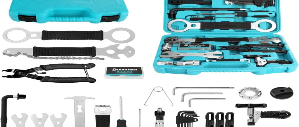 DuraTech Kit Attrezzi Bicicletta Professionale – Set Completo 41 Pezzi per Manutenzione e Riparazioni